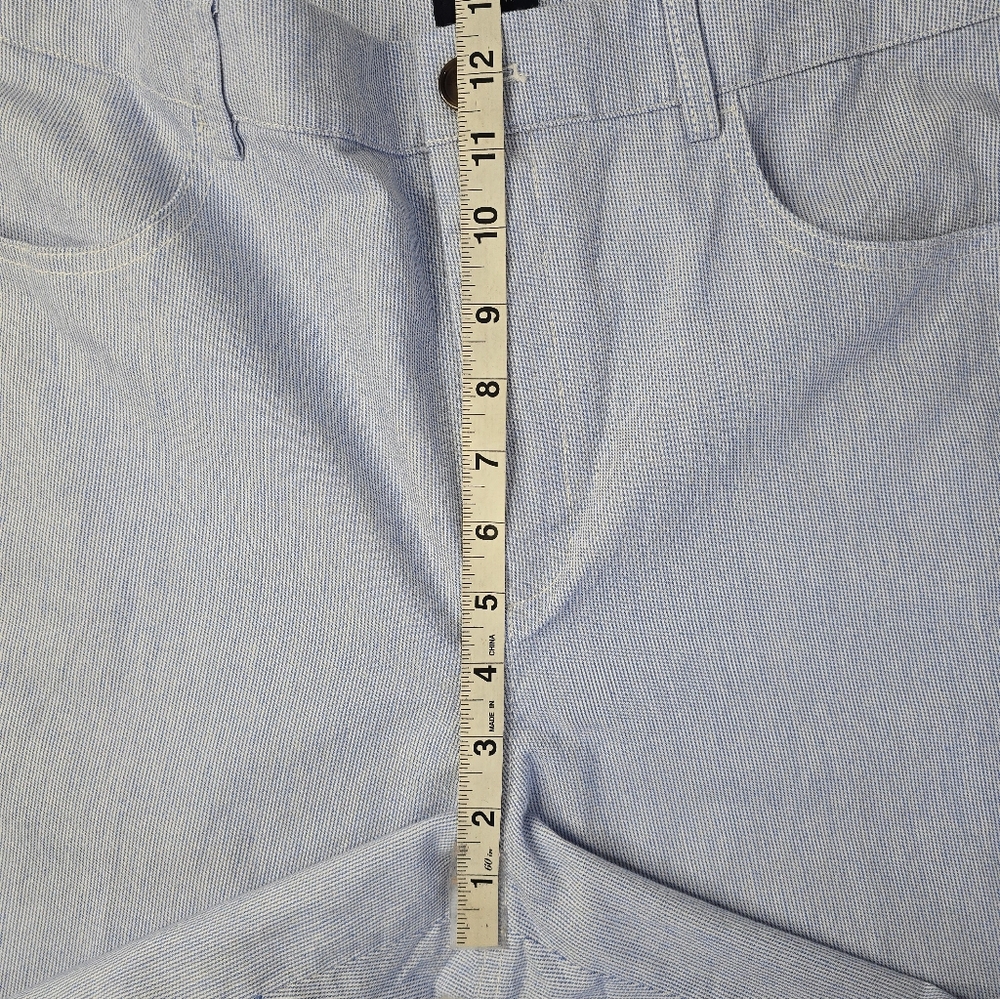 NWT J. Crew Factory Cropped Pants Blue White Stripe High Rise Wide Leg 29 - Picture 11 of 12